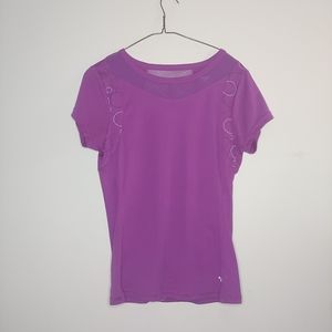 Purple, Stretchy Short Sleeve Shirt